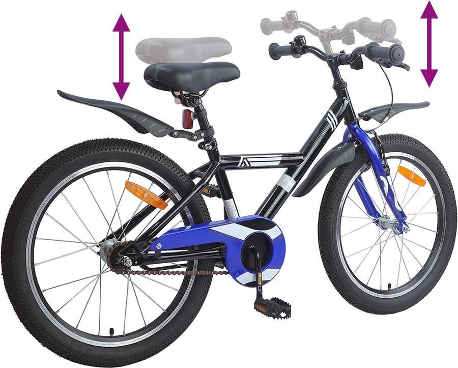 VidaXL Kinderfiets 18 Inch voor 5-7 jaar oud Zwart