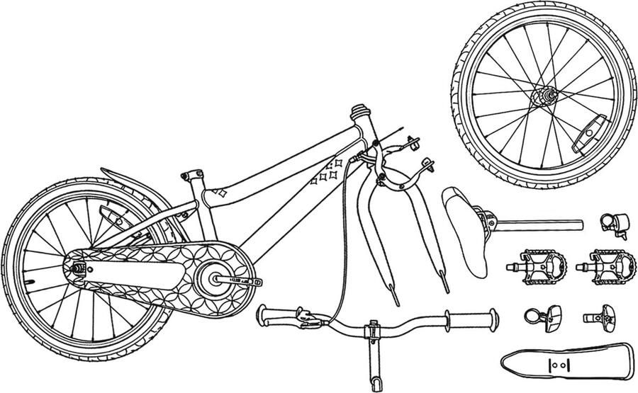 VidaXL Kinderfiets 18 Inch voor 5-7 jaar oud Zwart