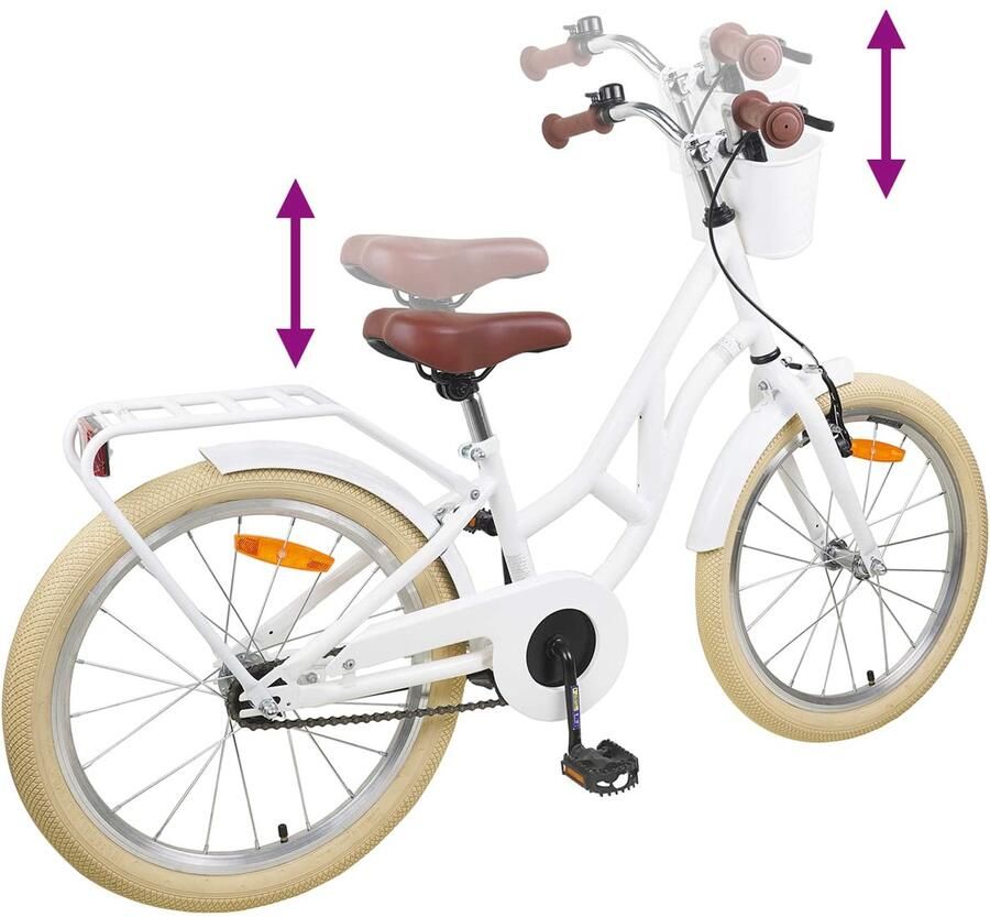 VidaXL Kinderfiets 20 Inch 6-11 Wit - Foto 3