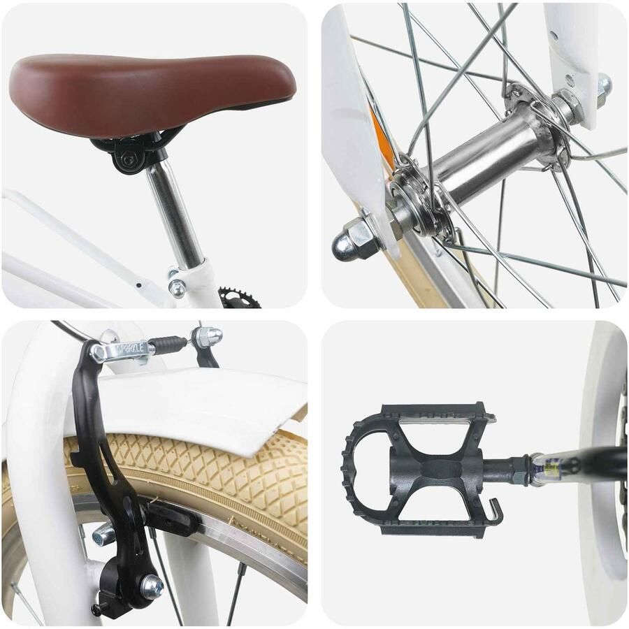 VidaXL Kinderfiets 20 Inch 6-11 Wit