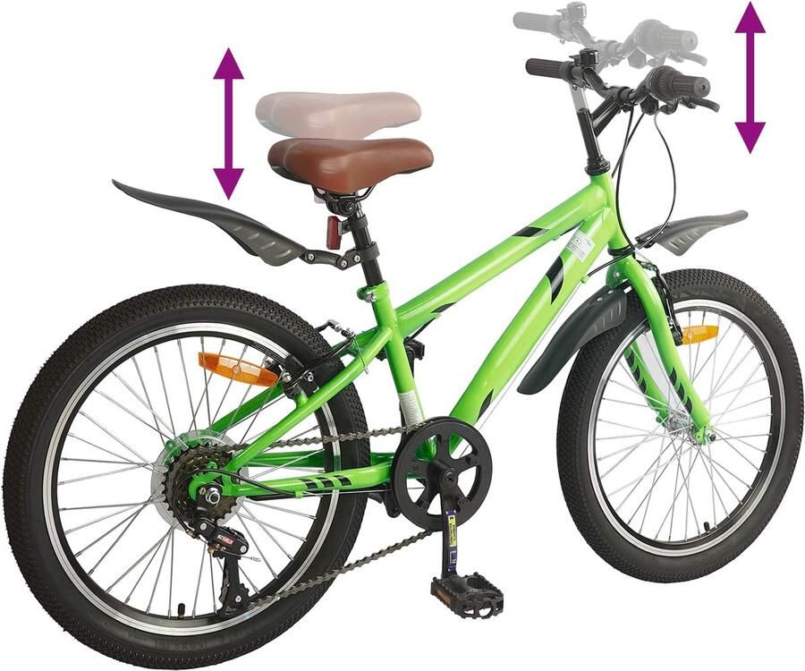 VidaXL Kinderfiets 20 Inch 6-Speed voor 6-11 jaar oud Groen