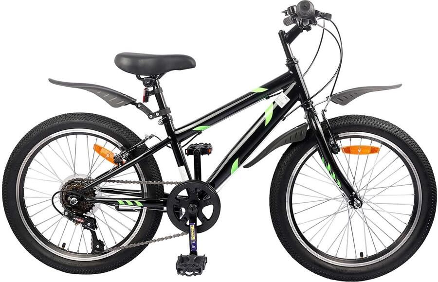 VidaXL Kinderfiets 20 Inch 6-Speed voor 6-11 jaar oud Zwart - Foto 4