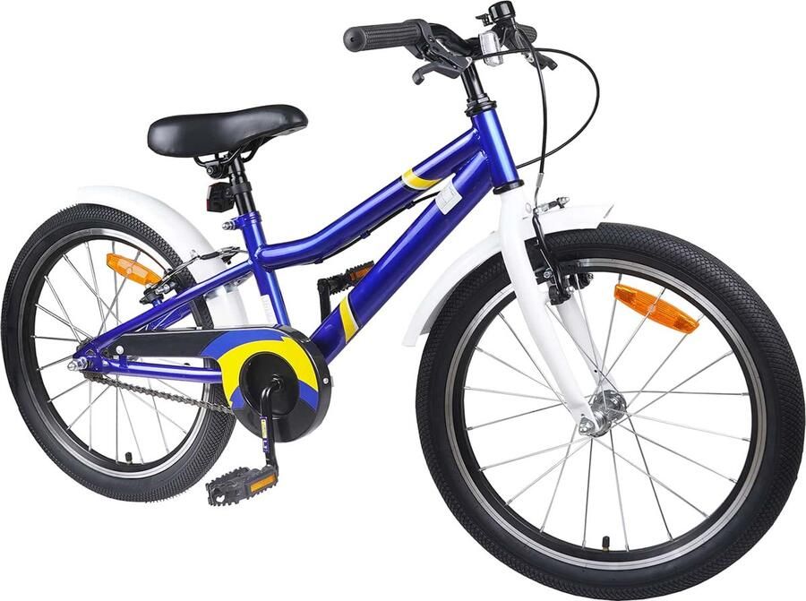 VidaXL Kinderfiets 20 Inch voor 6-11 jaar oud Blauw wit