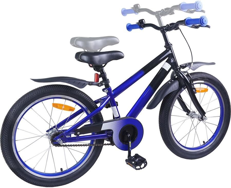VidaXL Kinderfiets 20 Inch voor 6-11 jaar oud Blauw Zwart - Foto 2