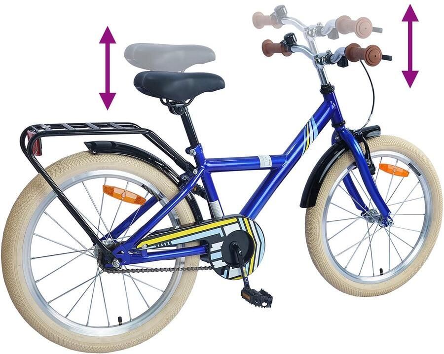 VidaXL Kinderfiets 20 Inch voor 6-11 jaar oud Donkerblauw