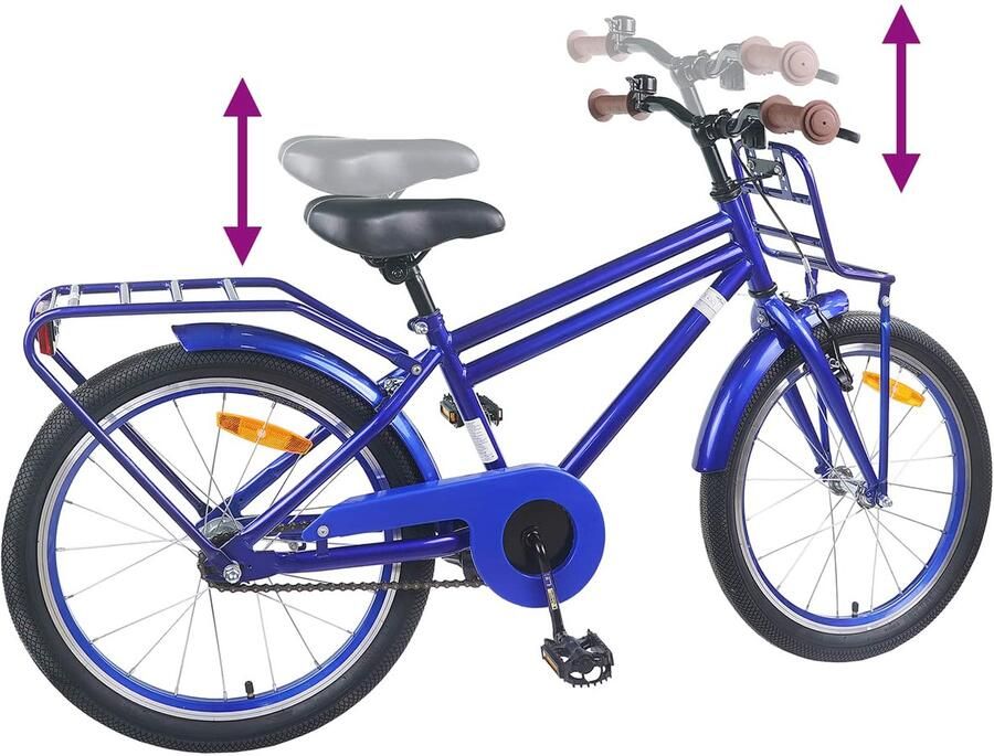 VidaXL Kinderfiets 22 Inch voor 7-12 jaar oud Donkerblauw