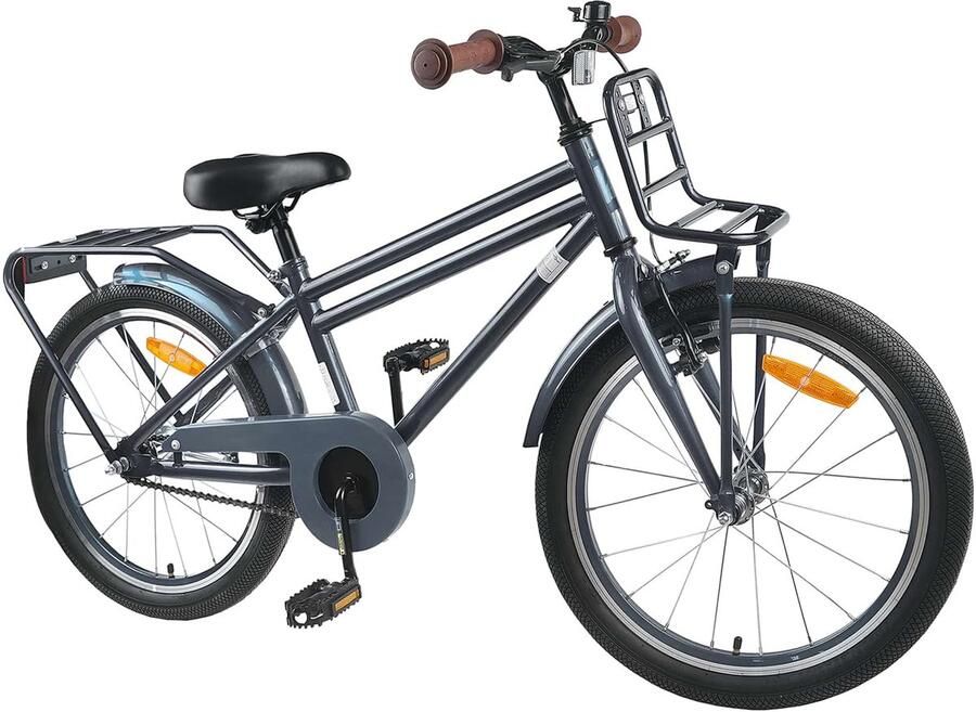 VidaXL Kinderfiets 20 Inch voor 6-11 jaar oud Donkergrijs - Foto 2