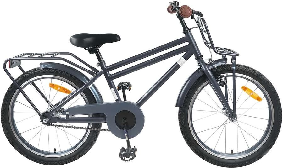 VidaXL Kinderfiets 20 Inch voor 6-11 jaar oud Donkergrijs - Foto 3