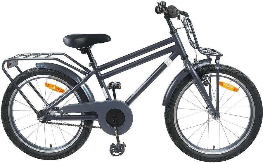 VidaXL Kinderfiets 20 Inch voor 6-11 jaar oud Donkergrijs - Foto 3