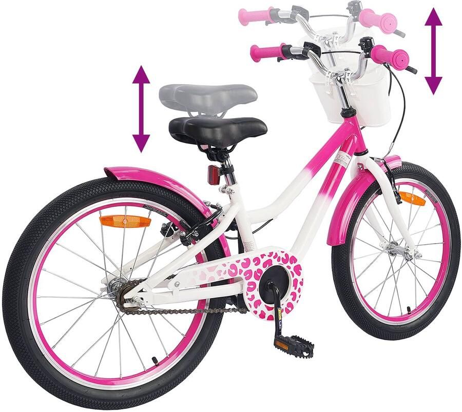 VidaXL Kinderfiets 20 Inch voor 6-11 jaar oud Donkerroze
