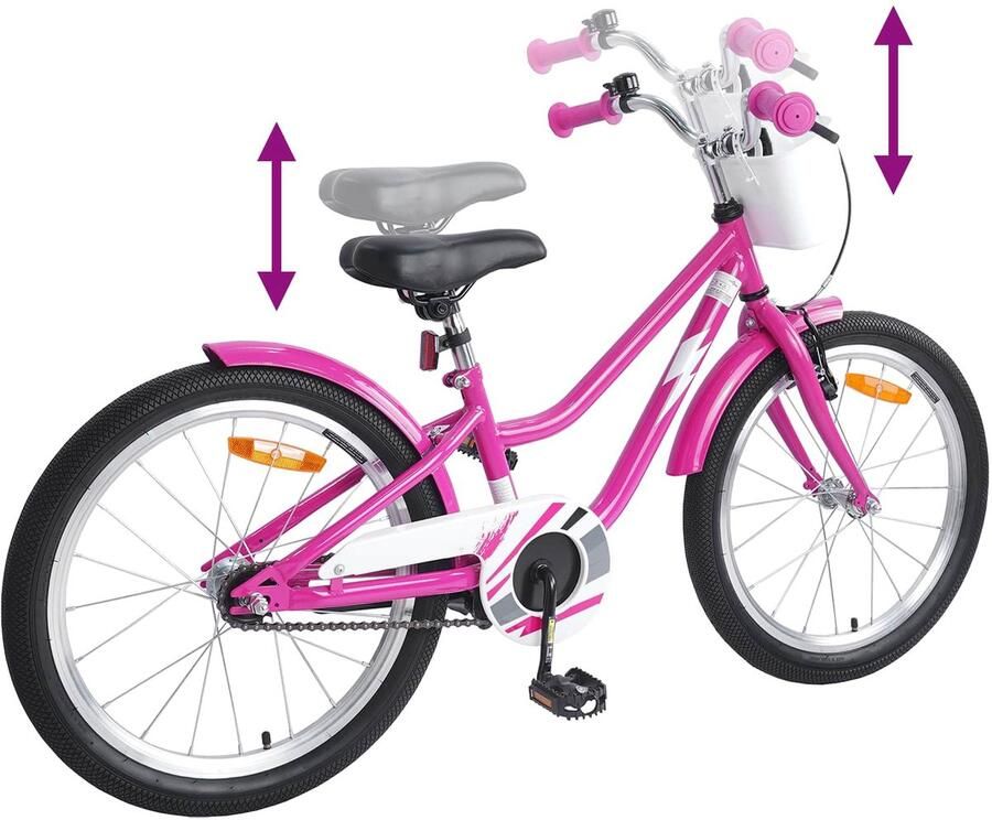 VidaXL Kinderfiets 20 Inch voor 6-11 jaar oud Donkerroze