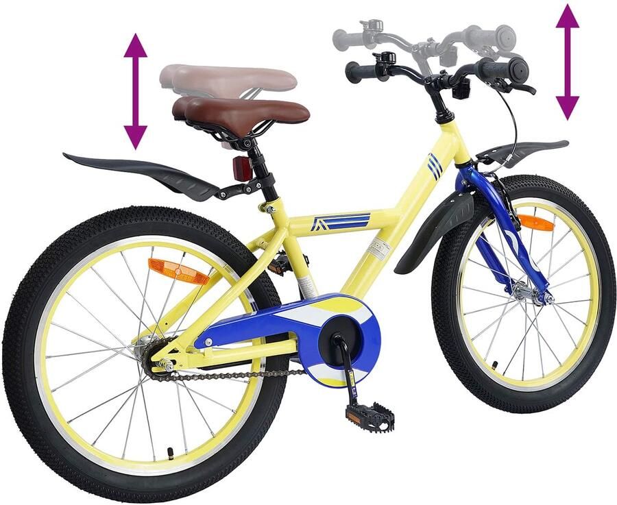 VidaXL Kinderfiets 20 Inch voor 6-11 jaar oud Geel