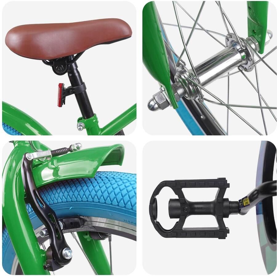 VidaXL Kinderfiets 20 Inch voor 6-11 jaar oud Groen