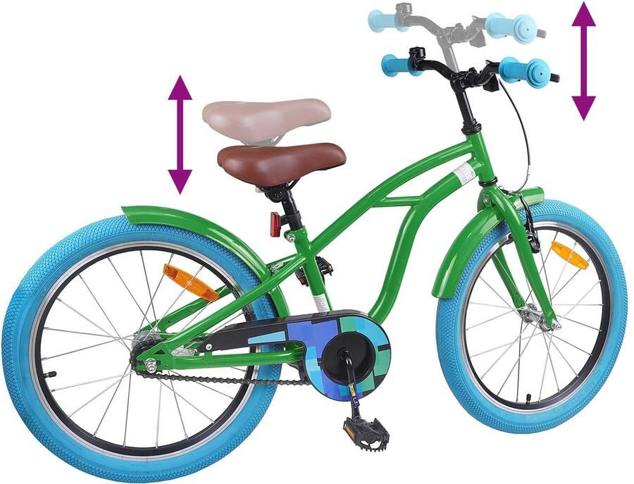 VidaXL Kinderfiets 20 Inch voor 6-11 jaar oud Groen