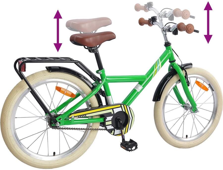 VidaXL Kinderfiets 20 Inch voor 6-11 jaar oud Groen