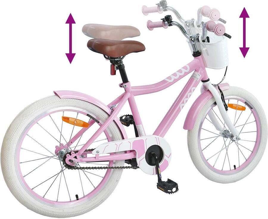 VidaXL Kinderfiets 20 Inch voor 6-11 jaar oud Licht Roze