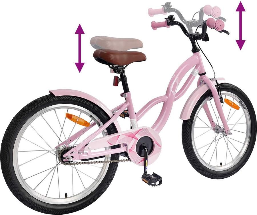 VidaXL Kinderfiets 20 Inch voor 6-11 jaar oud Licht Roze