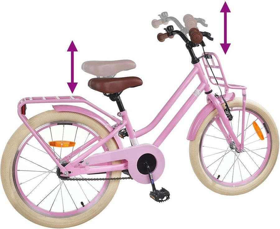 VidaXL Kinderfiets 20 Inch voor 6-11 jaar oud Licht Roze