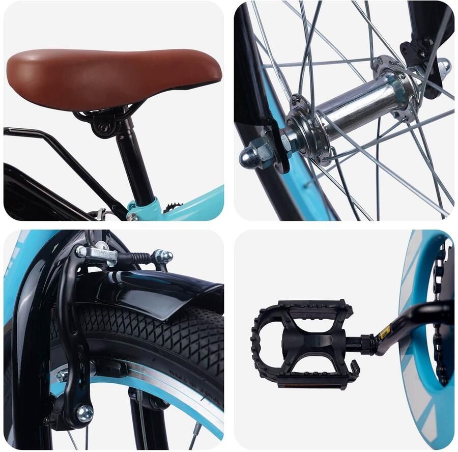 VidaXL Kinderfiets 20 Inch voor 6-11 jaar oud Lichtblauw