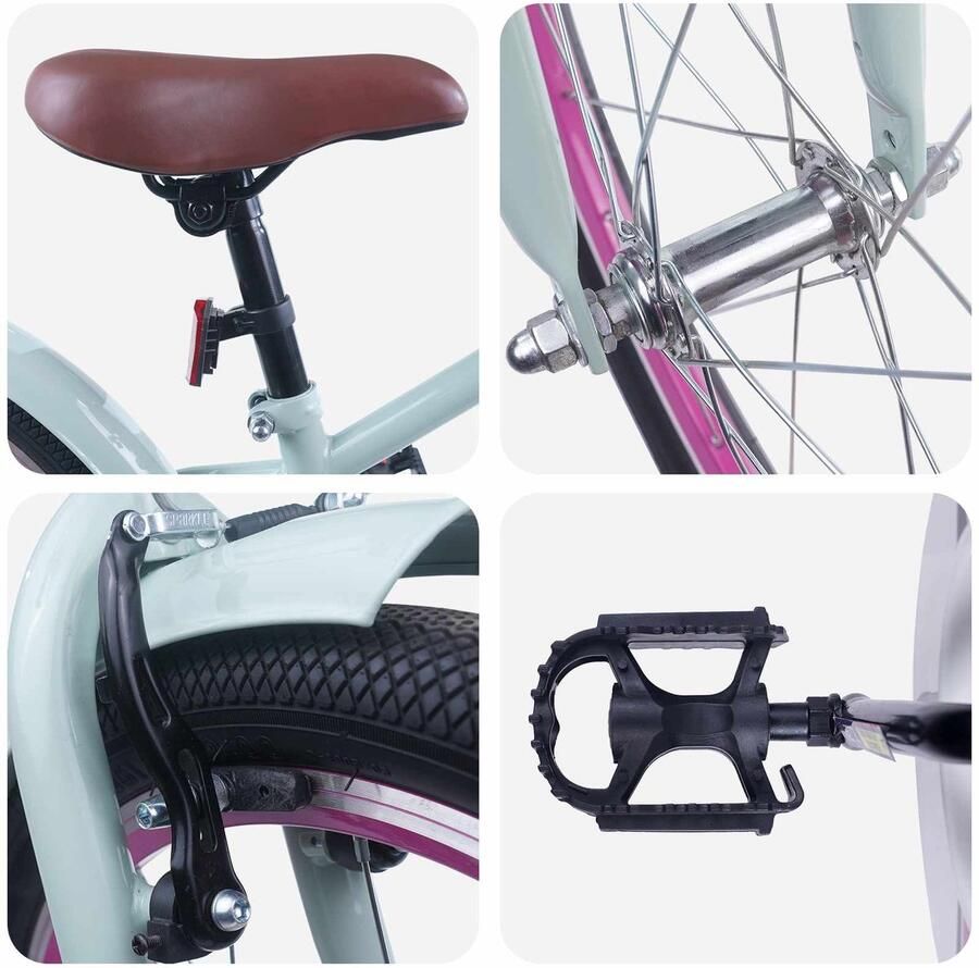 VidaXL Kinderfiets 22 Inch voor 7-12 jaar oud Lichtgroen
