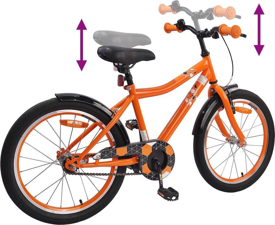 VidaXL Kinderfiets 20 Inch voor 6-11 jaar oud Oranje