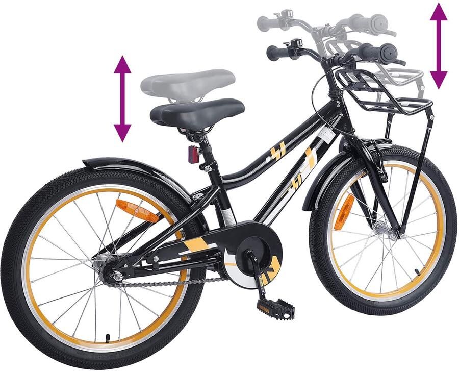 VidaXL Kinderfiets 20 Inch voor 6-11 jaar oud Oranje Zwart