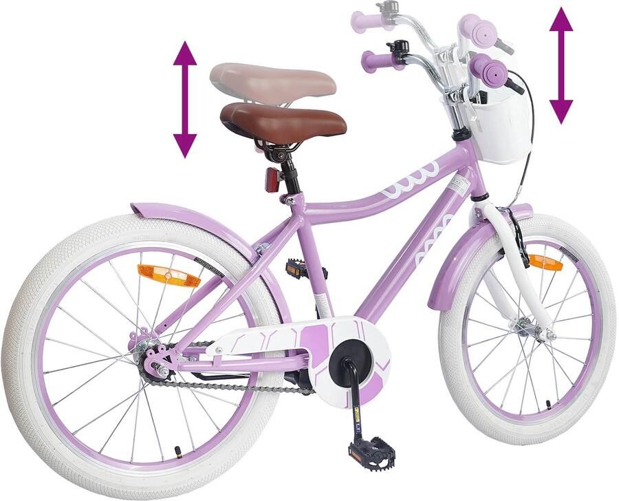 VidaXL Kinderfiets 20 Inch voor 6-11 jaar oud Paars - Foto 2