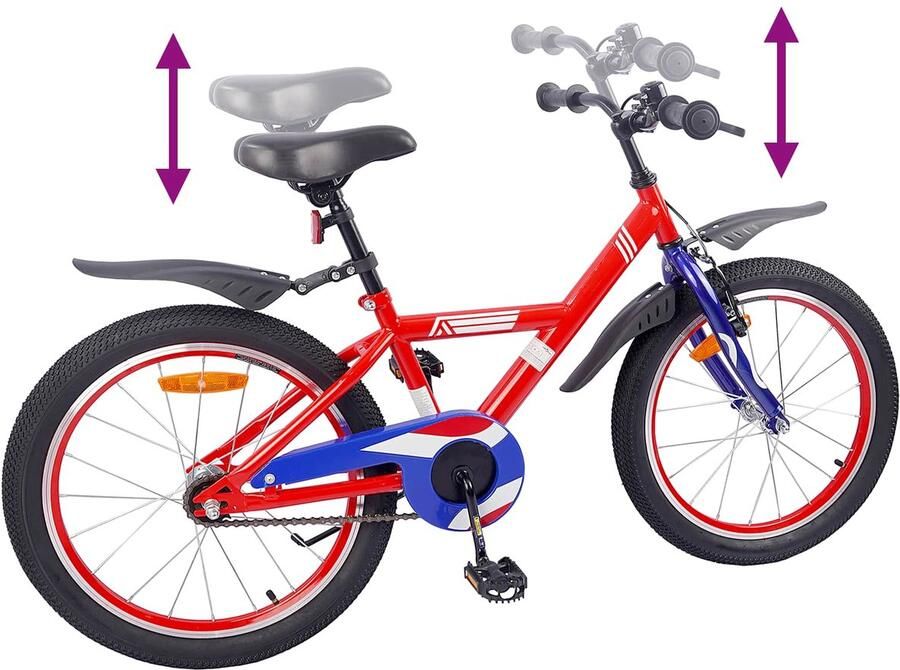 VidaXL Kinderfiets 20 Inch voor 6-11 jaar oud Rood