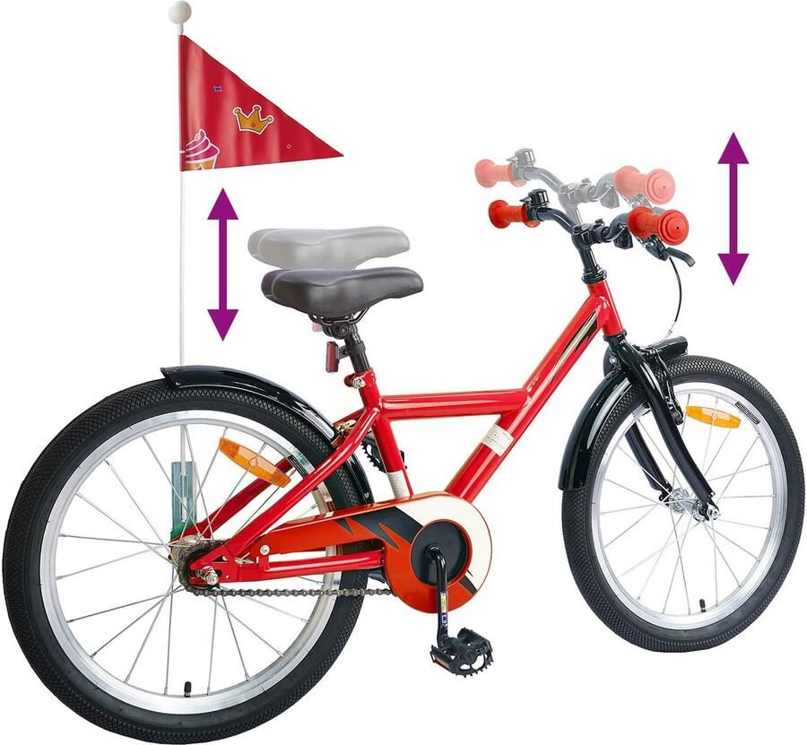 VidaXL Kinderfiets 20 Inch voor 6-11 jaar oud Rood
