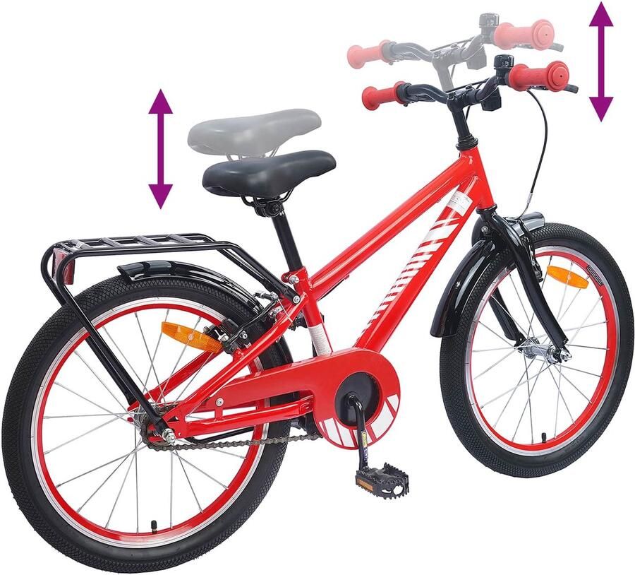 VidaXL Kinderfiets 20 Inch voor 6-11 jaar oud Rood