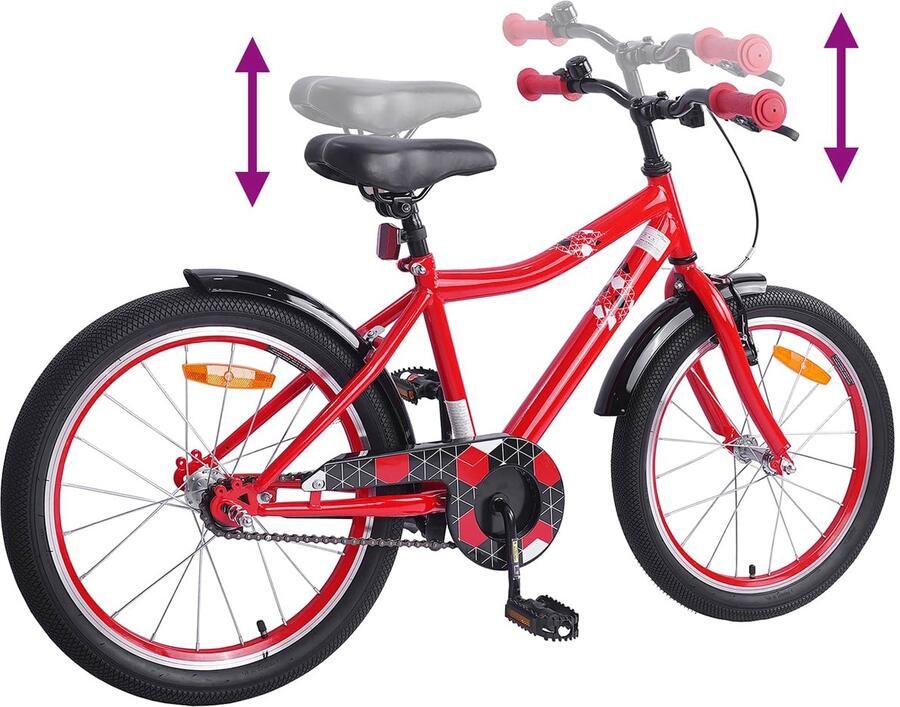 VidaXL Kinderfiets 20 Inch voor 6-11 jaar oud Rood - Foto 2