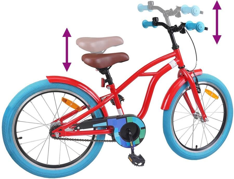 VidaXL Kinderfiets 20 Inch voor 6-11 jaar oud Rood