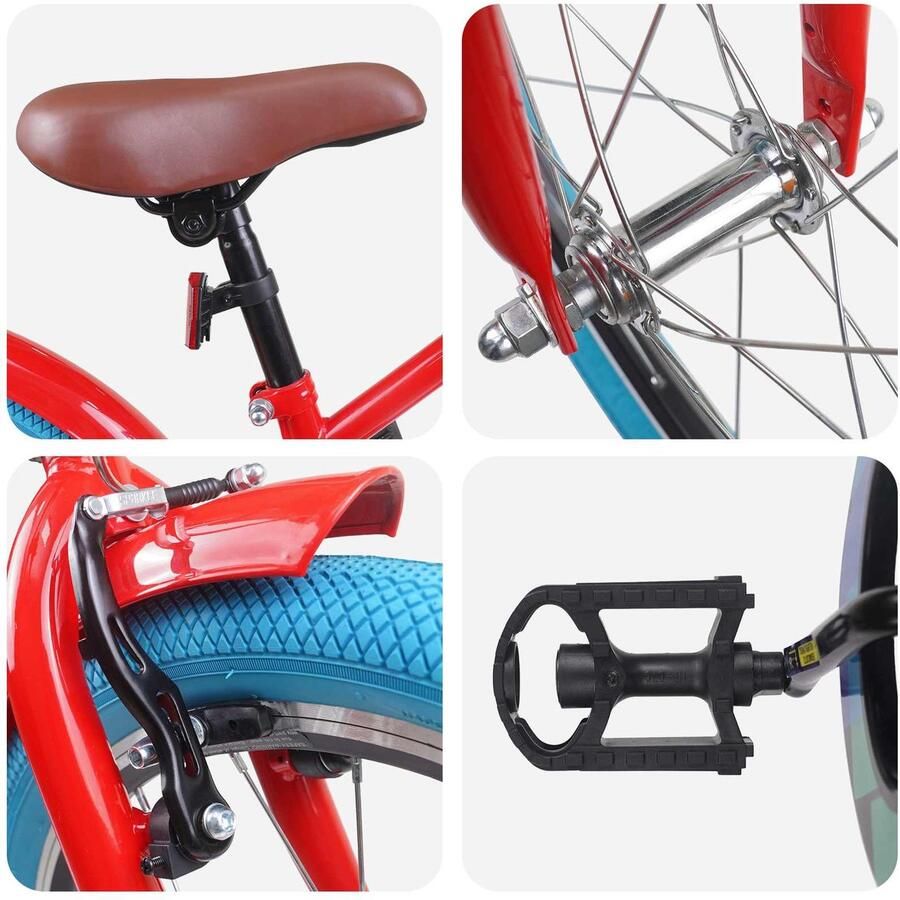 VidaXL Kinderfiets 20 Inch voor 6-11 jaar oud Rood