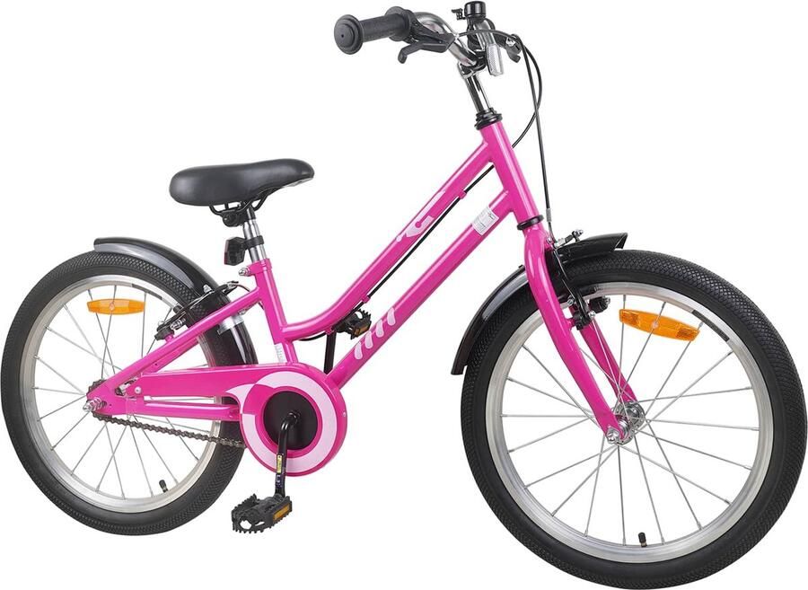 VidaXL Kinderfiets 22 Inch voor 7-12 jaar oud Roze Zwart