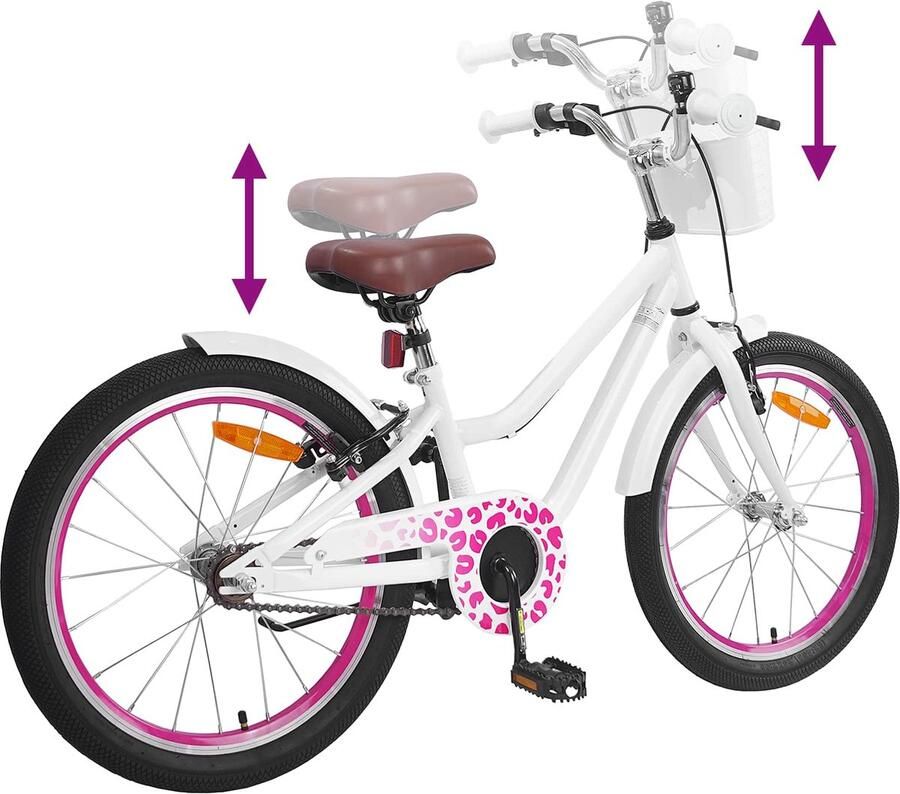 VidaXL Kinderfiets 20 Inch voor 6-11 jaar oud Wit