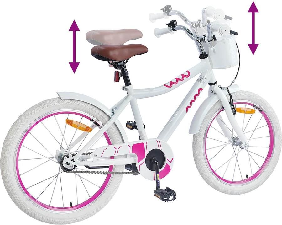VidaXL Kinderfiets 20 Inch voor 6-11 jaar oud Wit