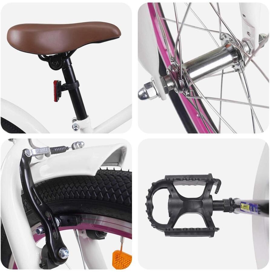 VidaXL Kinderfiets 20 Inch voor 6-11 jaar oud Wit