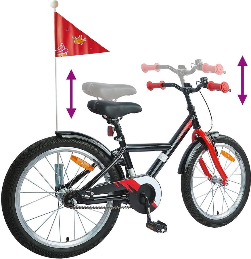 VidaXL Kinderfiets 20 Inch voor 6-11 jaar oud Zwart