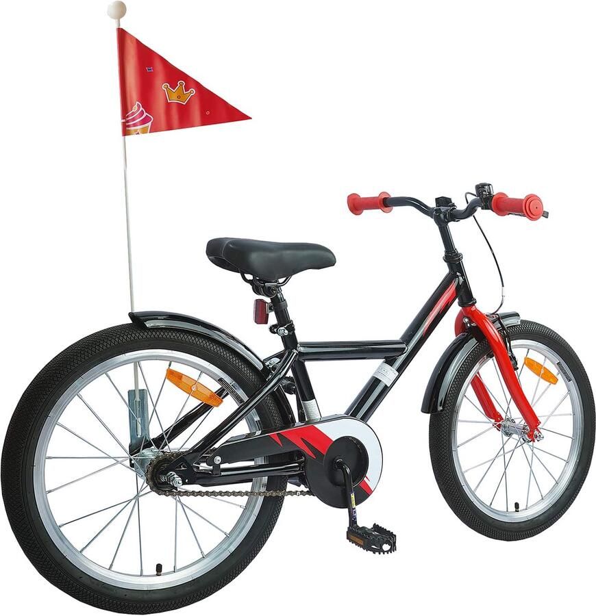 VidaXL Kinderfiets 18 Inch voor 5-7 jaar oud Zwart