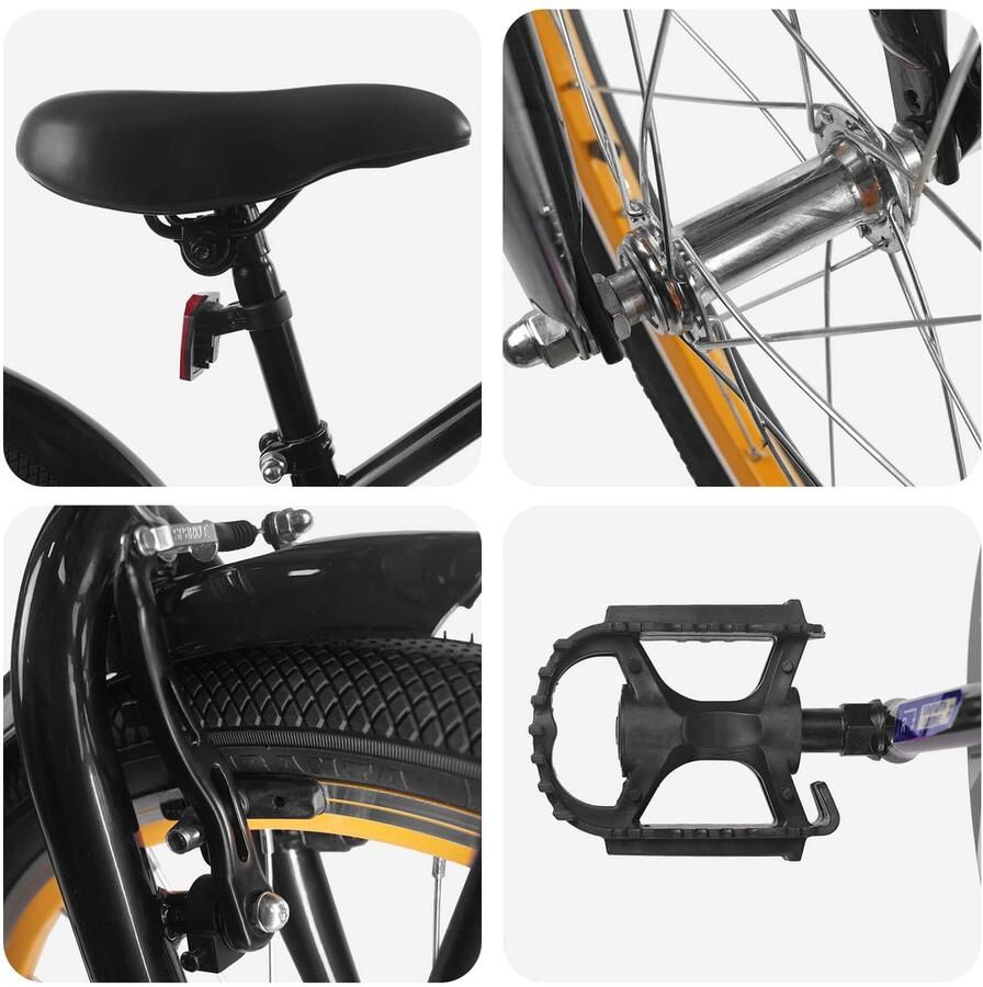 VidaXL Kinderfiets 20 Inch voor 6-11 jaar oud Zwart - Foto 2