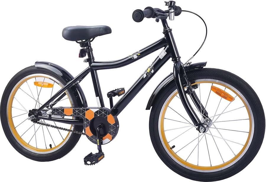 VidaXL Kinderfiets 18 Inch voor 5-7 jaar oud Zwart