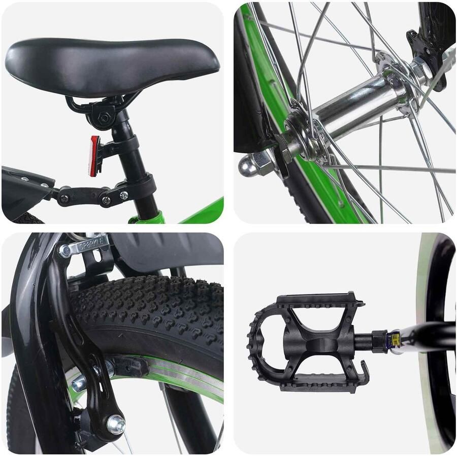 VidaXL Kinderfiets 22 Inch voor 7-12 jaar oud Blauw Zwart