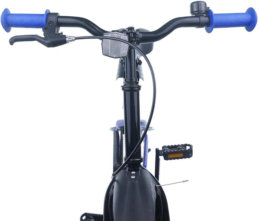 VidaXL Kinderfiets 22 Inch voor 7-12 jaar oud Blauw Zwart