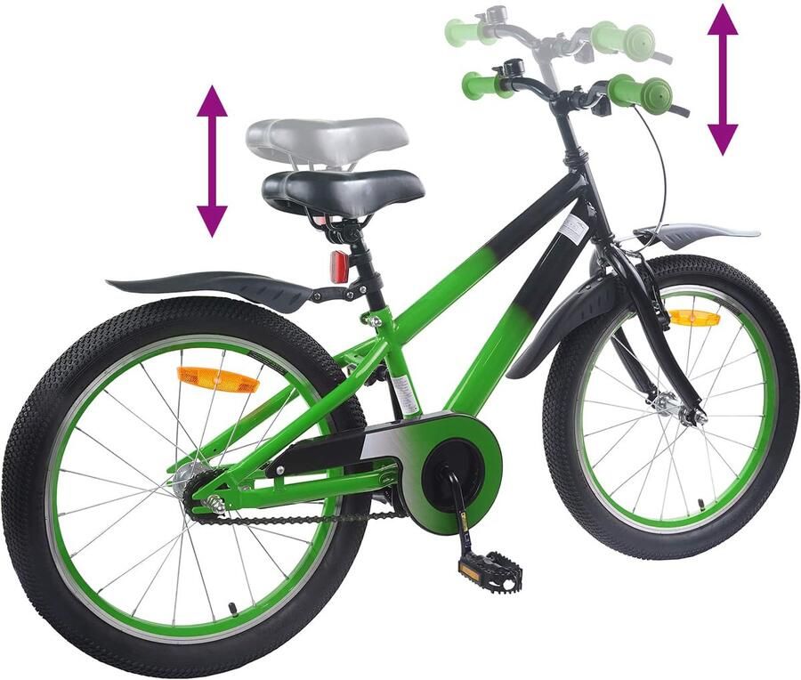 VidaXL Kinderfiets 22 Inch voor 7-12 jaar oud Blauw Zwart