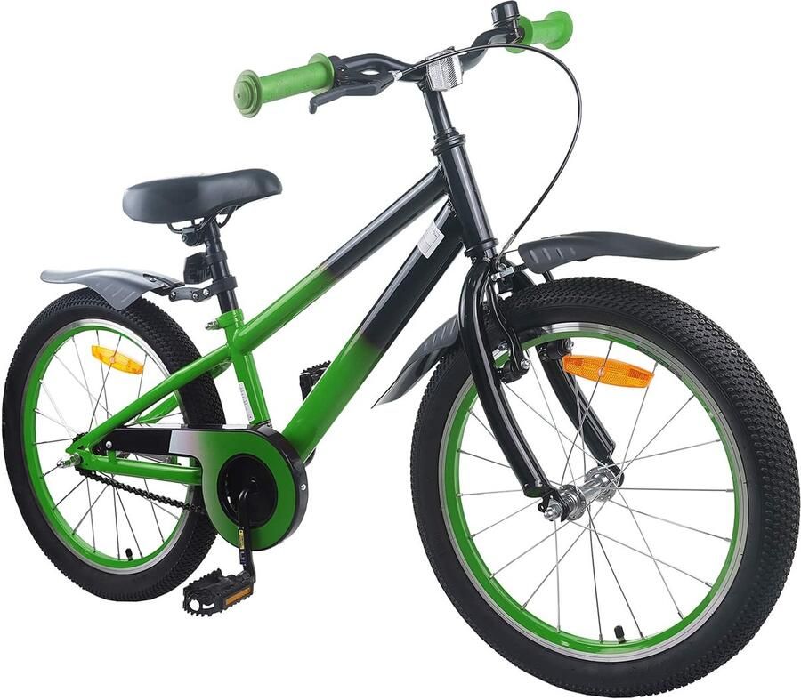 VidaXL Kinderfiets 22 Inch voor 7-12 jaar oud Blauw Zwart