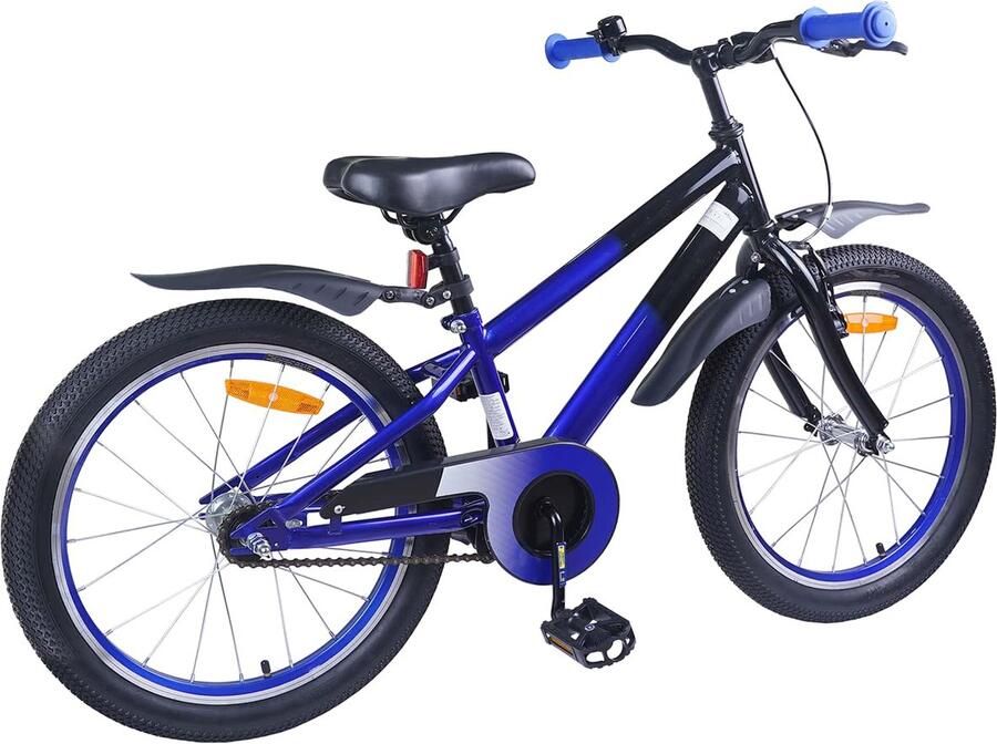 VidaXL Kinderfiets 22 Inch voor 7-12 jaar oud Blauw Zwart - Foto 3