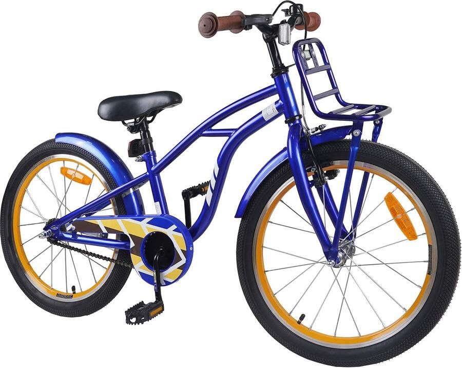 VidaXL Kinderfiets 22 Inch voor 7-12 jaar oud Donkerblauw