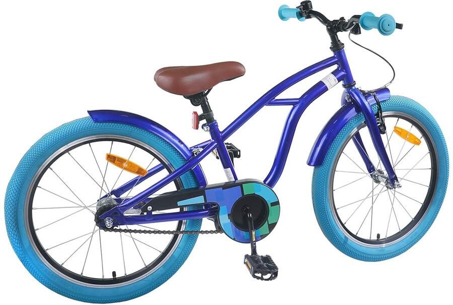 VidaXL Kinderfiets 22 Inch voor 7-12 jaar oud Donkerblauw
