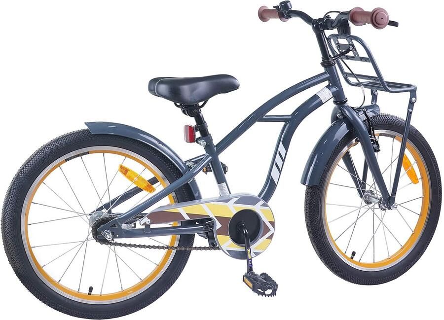 VidaXL Kinderfiets 18 Inch voor 5-7 jaar oud Donkergrijs