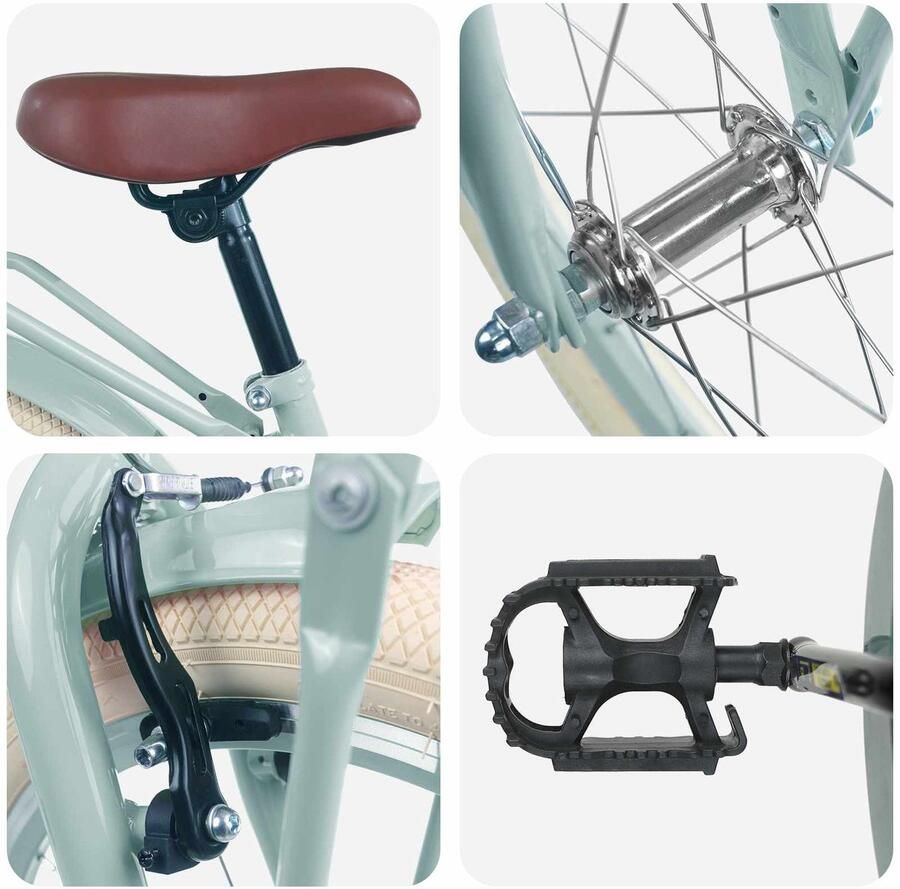 VidaXL Kinderfiets 22 Inch voor 7-12 jaar oud Lichtgroen